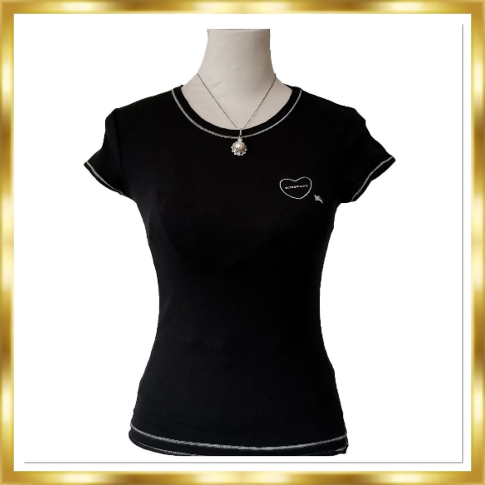Burberry Vintage cotton Logo black Tee (Medium)